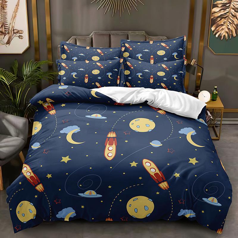 3D Space Cartoon Pattern Bedding Set Kid Boys Baby Quilt Cover Pillowcase 2/3pcs Single Double Bed Cover Gift Bed Set