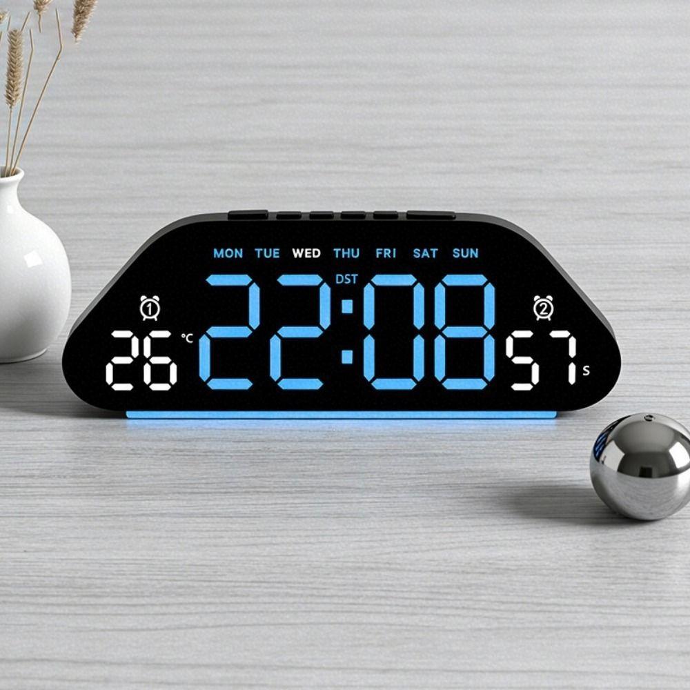 Humidity Display LED Alarm Clock Large Screen Electronic Clock Digital Clock  Living Room