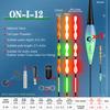 ONLYOU Spiral Tail Eye-catching Induction Electronic Fish Float Luminous Intelligent Float Outdoor Lake Reservoir Pond Ice Fishing Float 2/4pcs/set