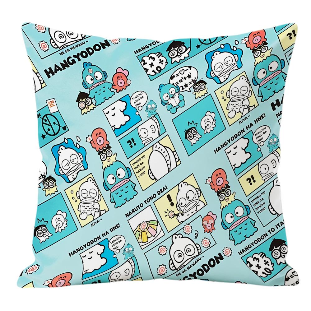 Hangyodon Double Sided Print Pillow Cover Decorative Cushion Cover 30x30 45x45 for Sofa Bedroom Kawaii Room Decor Home Decor
