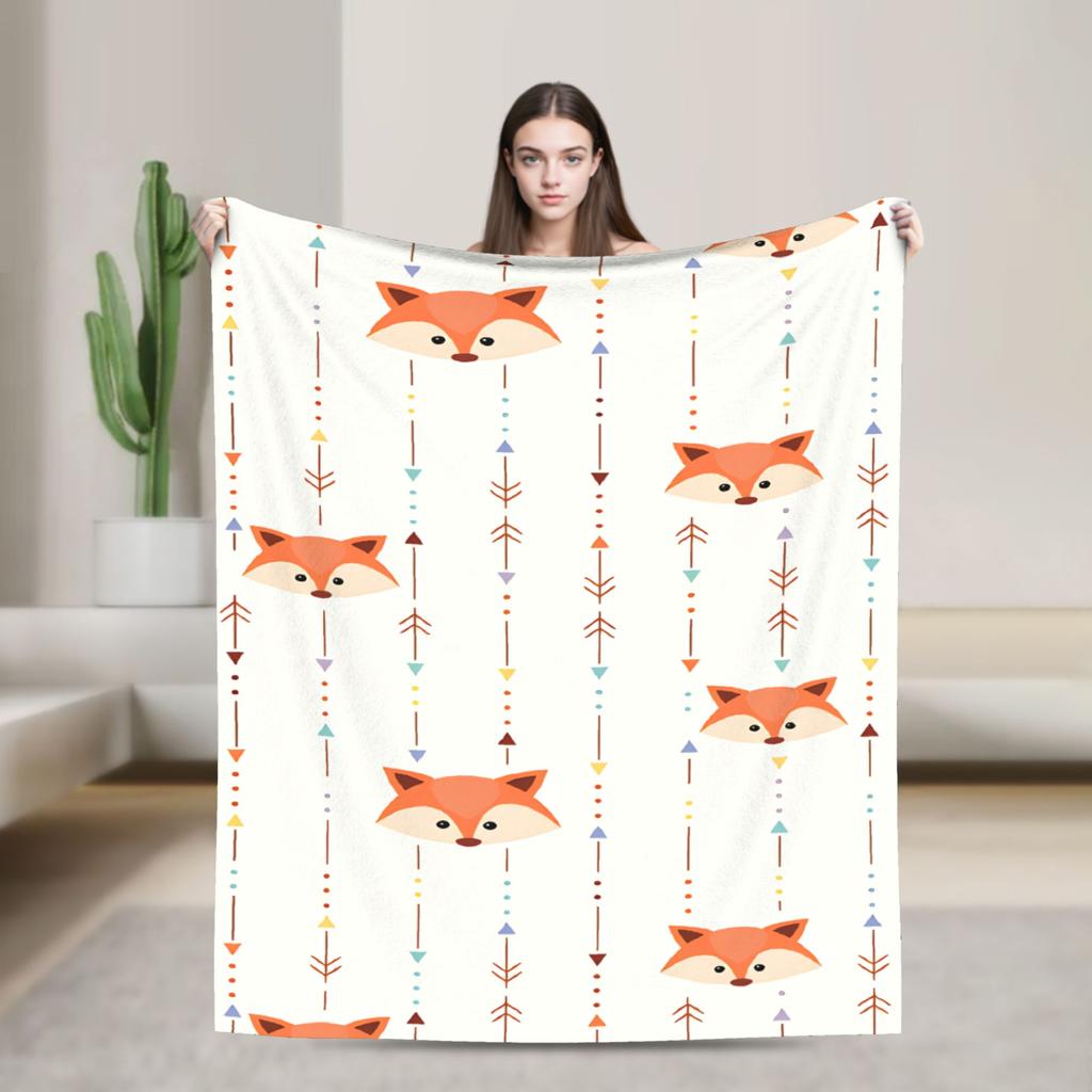 Süße Fuchs Flanelldecke Kinder Erwachsene Warm Weich Bettwäsche Decken Winter Wohnzimmer Tagesdecke Sofa Bettbezug