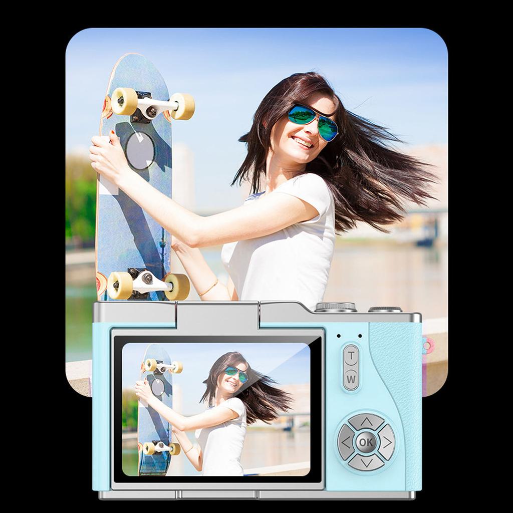 Digital Camera 4K 48MP 18x Zoom Auto   Anti Shake 2.4 Inch Screen Built in Fill Light Compact Students Camera for Daily Travel