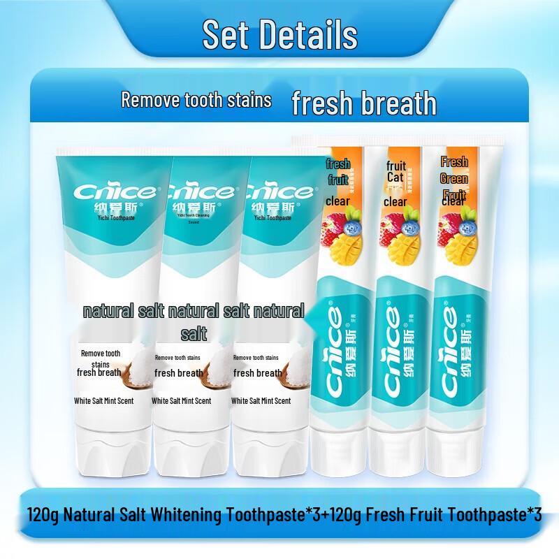 

Nice Multi-Effect Toothpaste Family Pack (6 Tubes)