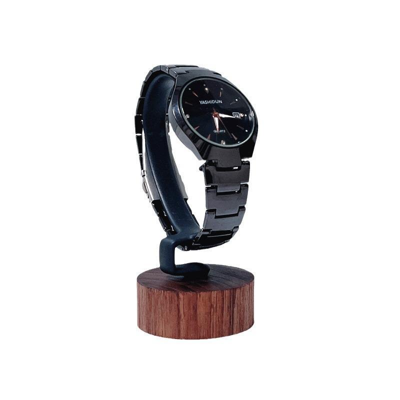 Wooden C-Shaped Watch Holder Single Slot Jewelry Bracelet Organizer Display Stand for Personal Use 1Pcs