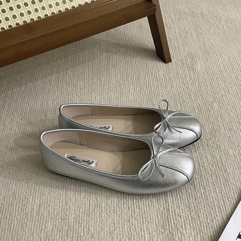 Fashion Footwear Round Toe  Women Ballet Flats Dance Shoes Luxury Female Shallow Fashion Butterfly-Knot Slip On Ladies Flats Shoes