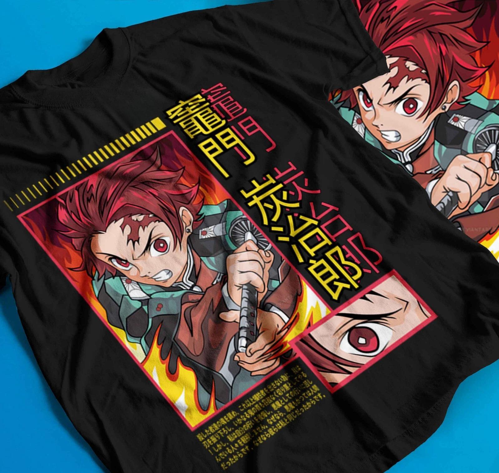 

Tanjiro Demon Slayer Tshirt Kimetsu No Yaiba Horror Anime Nezuko Shirt Gift Summer Unisexs and Womens Breathable Tshirt Top S