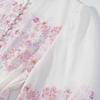 Rochie de vară roz cu imprimeu floral, cu mâneci lungi și talie marcată, pentru femei, stil european și american