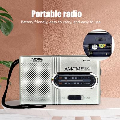 Portable Mini Radio Built-in Speaker Music Player Battery Operated Pocket Radios Telescopic Antenna Outdoor Stereo Radio