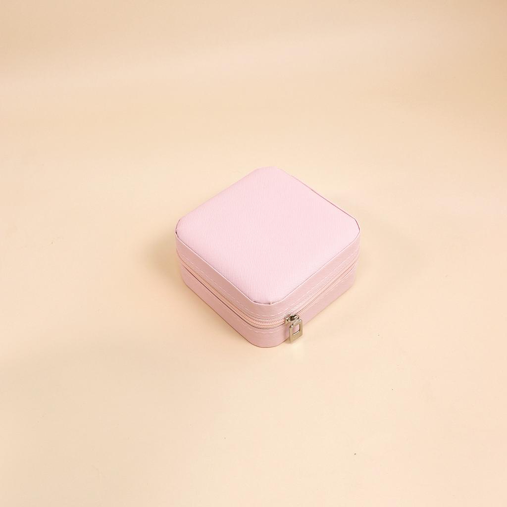 Mini jewelry storage box portable family travel earrings necklace storage box female ring organizer PU leather display box