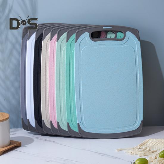 Double-sided Cutting Board Vegetable Meat Chopping Board with Grooves Easy Grip Handle Non-Slip Kitchen Essential for Foodies And Chefs