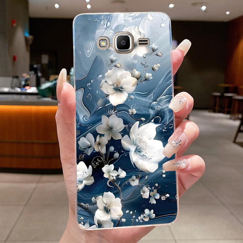 For Samsung Galaxy J2 Prime J2 Ace Grand Prime A5 2015 Case Flower Butterfly Phone Capa Soft Silicon Transparent TPU Jelly Cover