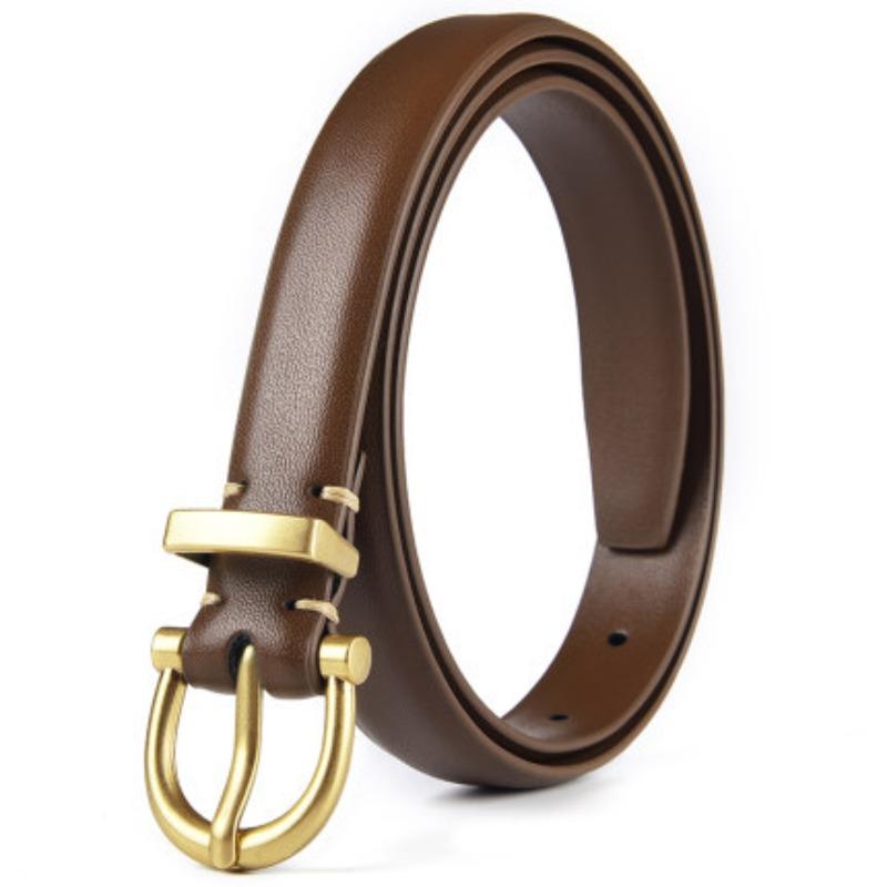 Double-sided Cowhide Women's Belt Online Fashion Hand Sewing Needle Buckle Belt Jeans Belt Women