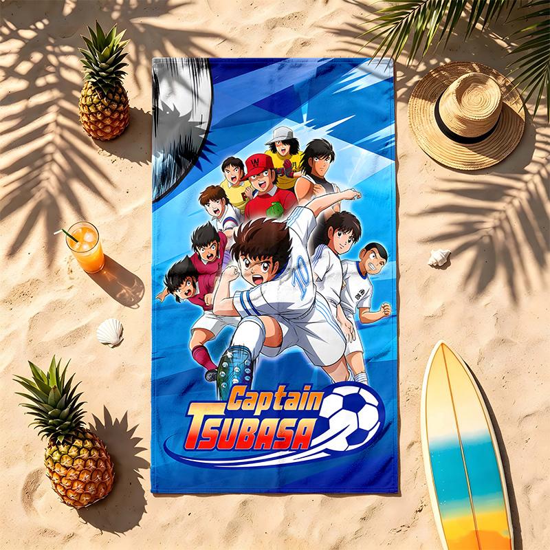 Capitán Tsubasa (1) Toalla de Playa Temática Resistente a la Arena Suave Y Cómoda Adecuada Para la Piscina Camping Yoga Y Buceo Un Viaje