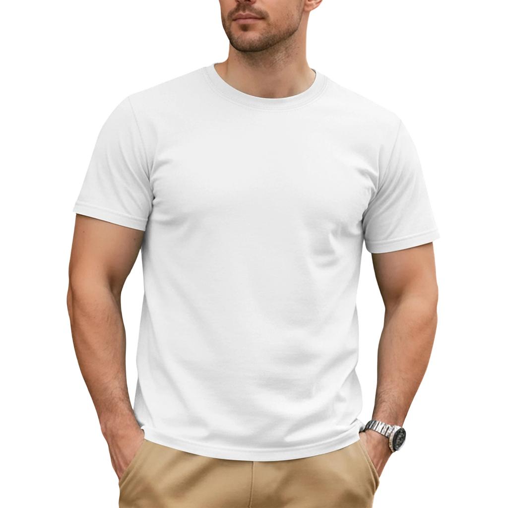 Men's  Leisure  Sports  Trend  Round  Neck  T,Shirt  Short  Sleeves