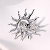 Middle Finger Ring Sun Pattern Open Adjustable Fit Women Ring Stainless Steel Texture Sun God Symbol Energy Vitality Jewelry Gift