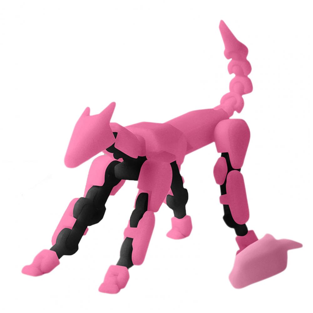 Dog Action Figure Multi-jointed Movable Adjustable Elbows 3D Printed Hound Action Figure Poseable Articulated Robot Dog Model