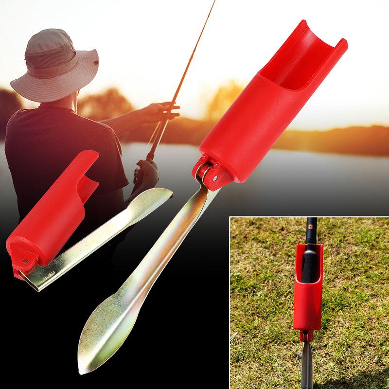 Rot Angelruten Halter ABS + Legierung Boden Unterstützung Stehen Casting Spinning Rod Racks Klapp Halter