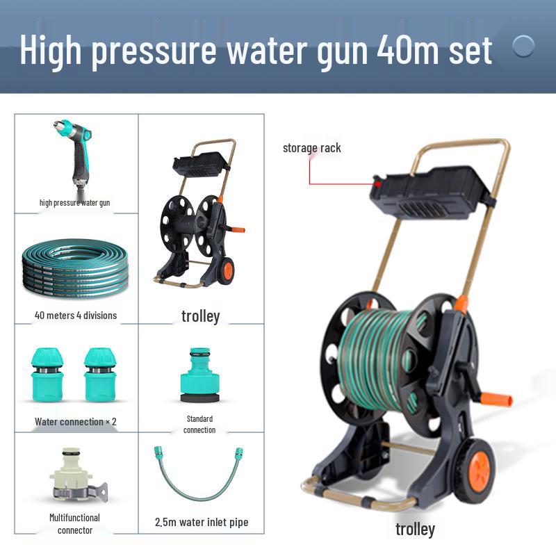 High-Pressure Garden Hose: Versatile Watering & Car Wash Gun with Retractable Reel for Gardening & Home Use