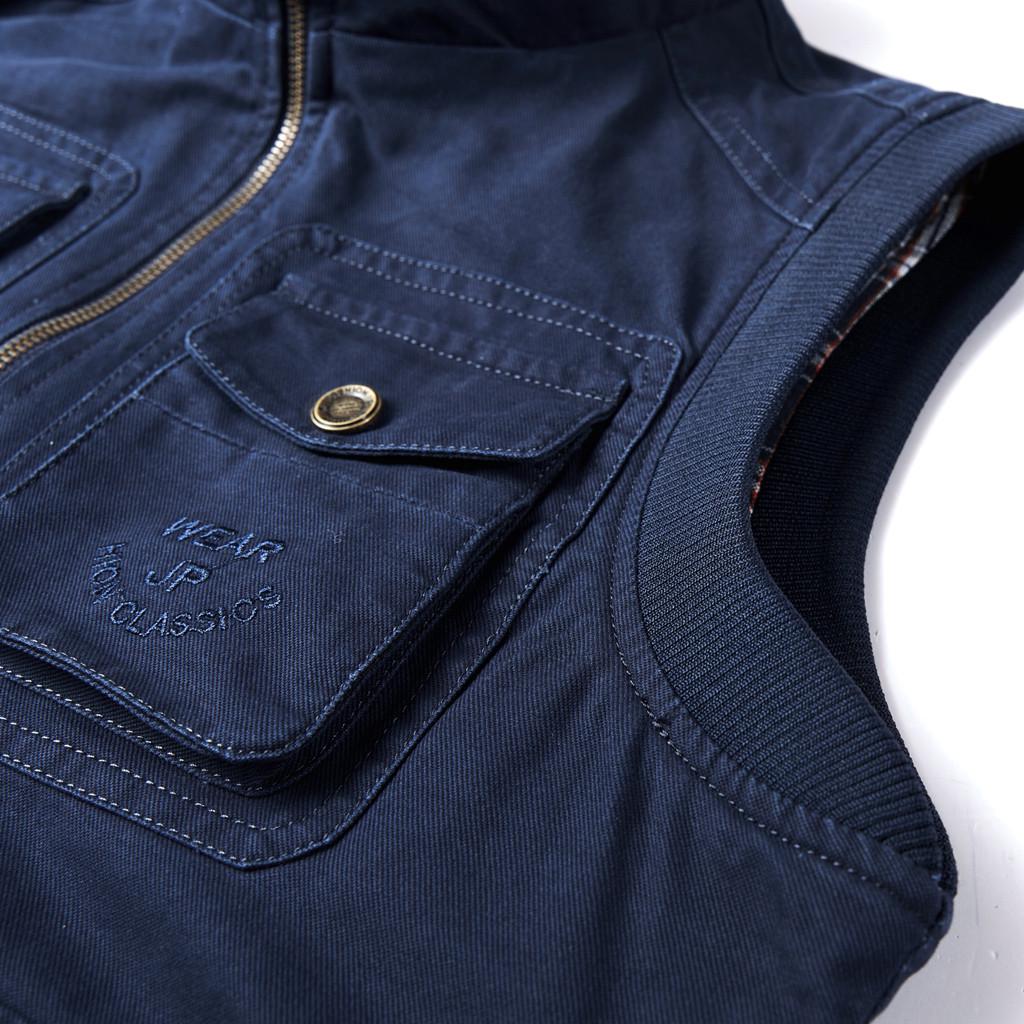 Pánská móda Nová módní džínová vesta Ležérní kovbojská bunda v halence přes rameno