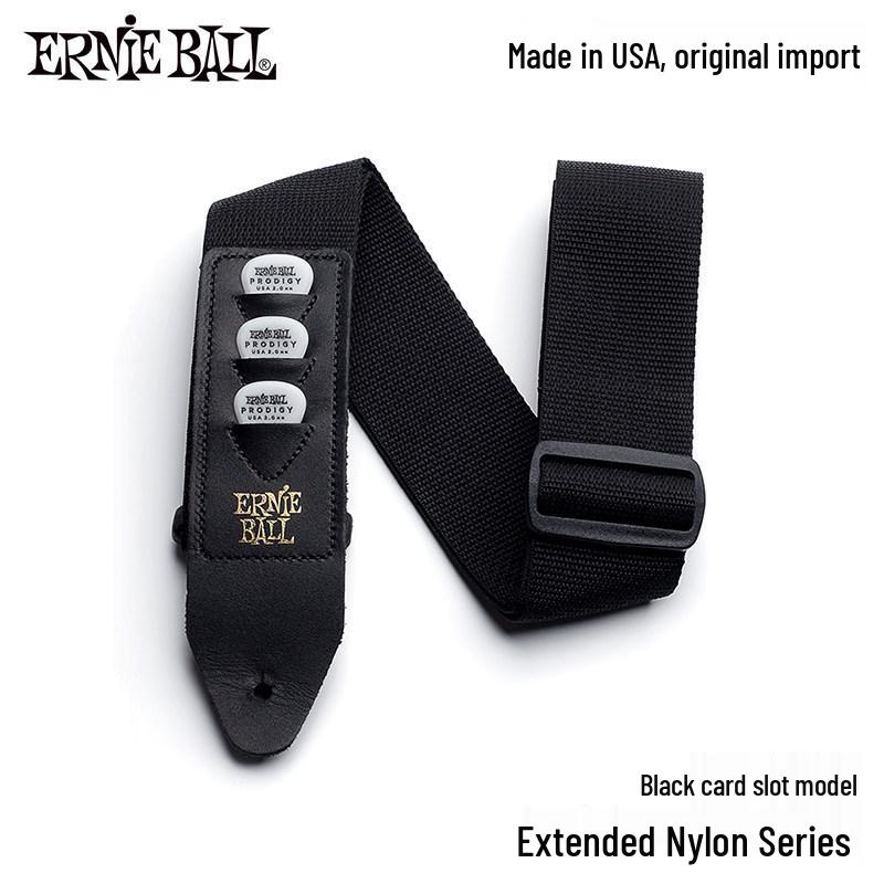 Ernie Ball Unisex Bakelite Guitar/Bass Strap - Extended Nylon Crossbody Shoulder Strap
