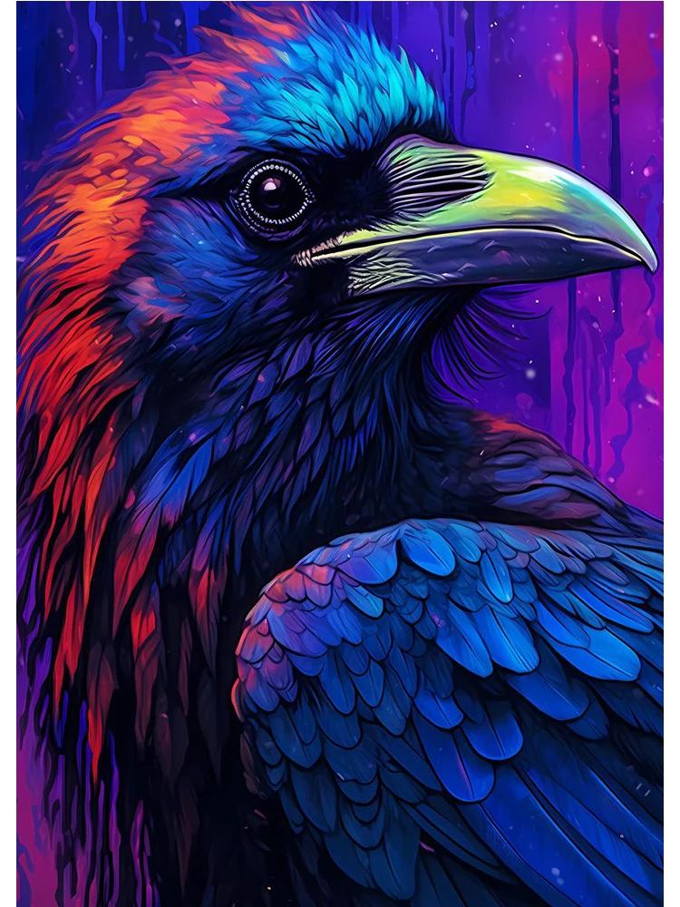 

Акварель Череп Черного Ворона Луна Ворон Иллюстрация Постер Холст Живопись Абстрактное Животное Настенное Искусство Для Гостиной Домашний Декор 16x20inch 40x50cm