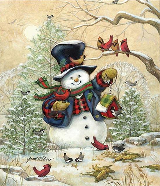 RUOPOTY Malování podle čísla Vánoční ručně malované jedinečné dárky Nástěnné obrazy podle čísla Sady sněhuláka do obývacího pokoje