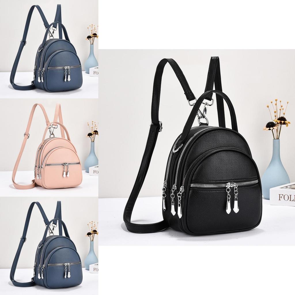 Stylish High-quality Macaron Color Backpack Fashionable Versatile Handbag With Zipper Closure
