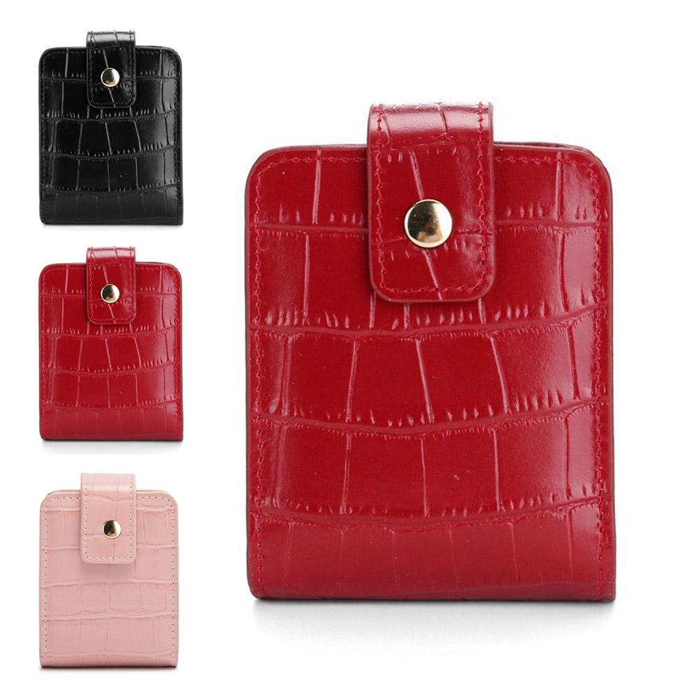 PU Leather Crocodile Pattern Mouth Red Bag Storage Small Portable Makeup Lipstick Bag With Mirror Makeup Handbag
