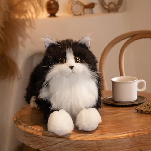 

Chongker Realistic Cat Plush Toy, Handmade, Soft to the Touch, Cute and Soothing, Perfect as a Birthday or Anniversary Gift for Cat Lovers, Moms, Chil