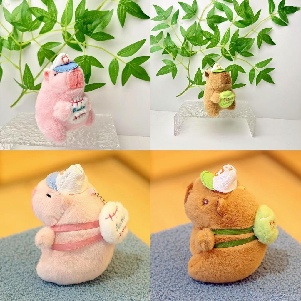 Baseball Plush Capybara Toy With Pp Cotton Filling For Home Decor Office And
