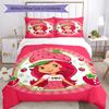 3pcs Princess Strawberry5 Design Cover Set - HD Printed Bedding with 1 Cover and 2 Pillowcases - Perfect for Home and Dorm Decor