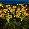 Solar Sunflower Garden Light, Waterproof Outdoor Lawn Lamp with Firefly LED Lights, Automatic On/Off Solar Powered Landscape Lamp Patio Walkway