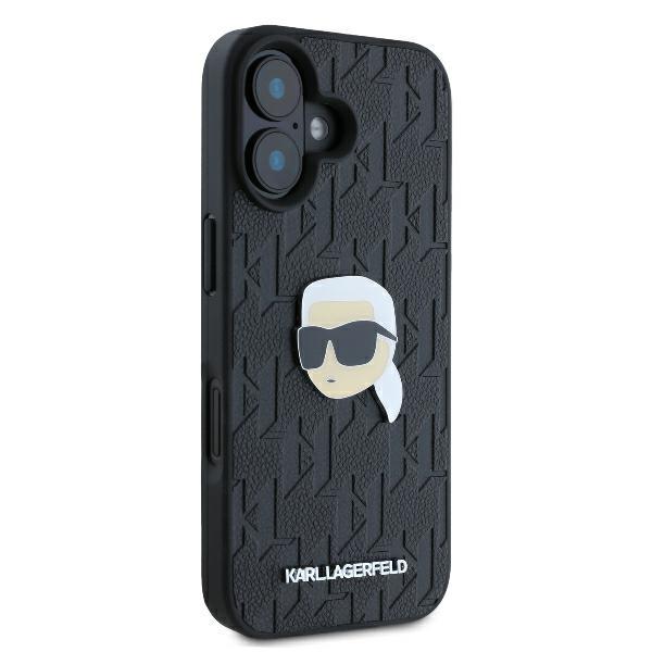 Karl Lagerfeld Klhcp16Spgklkipk Iphone16 6.1 Czarny/Black Hardcase Monogram Karl Head Pin