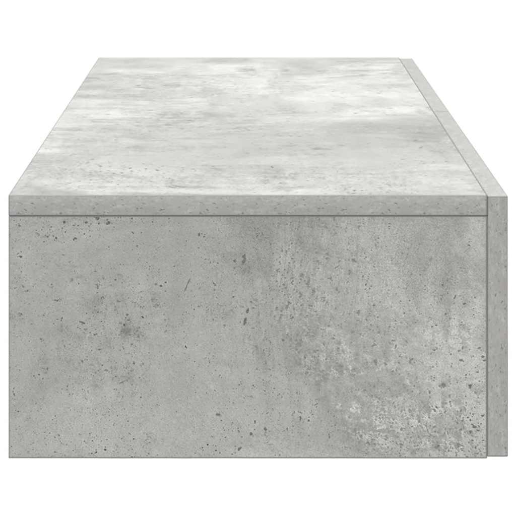 Wall Mounted Shelf with Drawers Concrete Grey 100 x 36 x 19 cm Particleboard