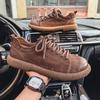 High Quality Men's Genuine Leather Shoes Classic Comfortable Flat Sneakers Male Walking Vulcanize Shoes New Skateboard Footwear