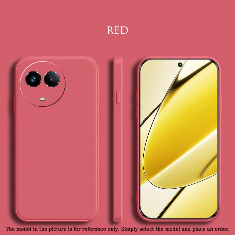 Liquid Silicone Case For Realme 11 10 Pro Plus 11X 11 5G 4G Matte Original Liquid Shockproof Straight Edge Ultrathin Protective Soft Cover Shell