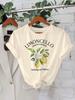 European & American POSITANO Mango Lemon Print Loose Short-Sleeve Women's T-Shirt