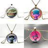 Collar Colgante Redondo de Vidrio y Aleación de Trolls Para Niños y Adolescentes Regalo