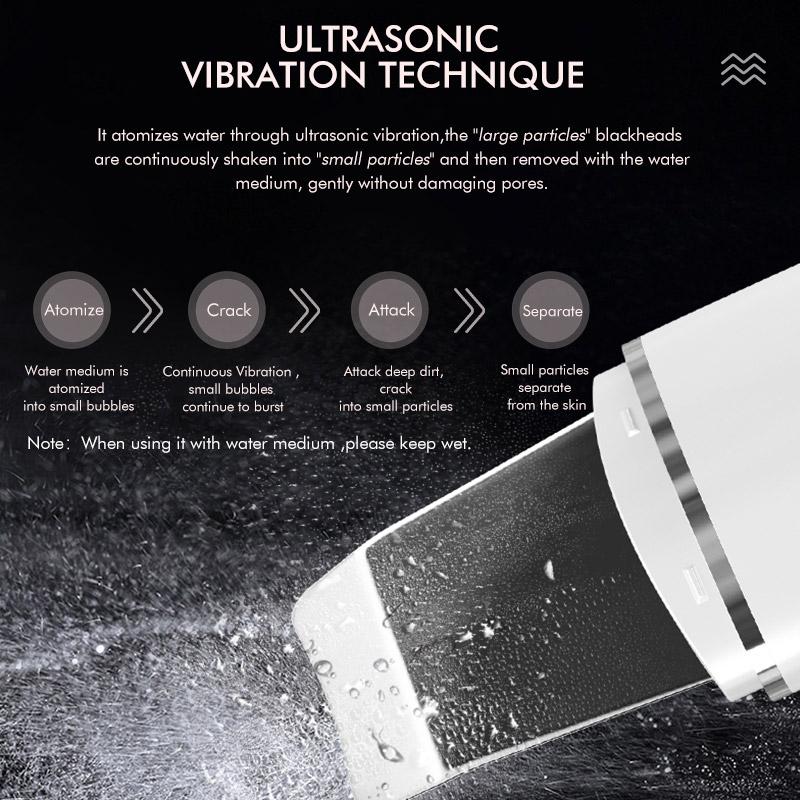 Electric Ultrasonic Skin Scrubber Vibration Face Spatula Peeling Blackhead Remover Facial Lifting Cleansing Ultrasonic Skin Care