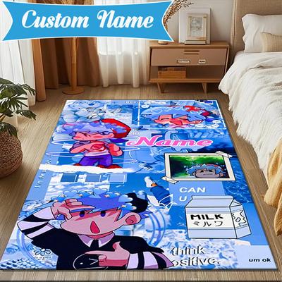 Custom Name Friday Night Rug for Living Room, Game Rooms, Office, Bedroom, Floor Mat Playful Design, Fan Gifts Christmas Decor