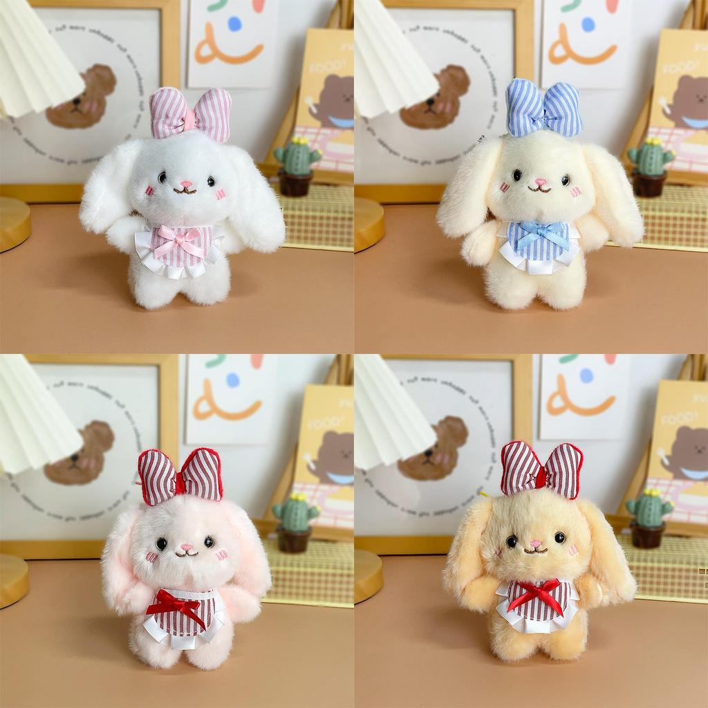 Plush Dog Keychain With Pink Butterfly Bow For Bags And Collectibles