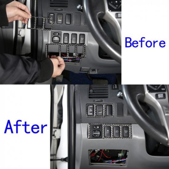 Carbon Fiber Rearview Mirror Switch Panel Cover Trim For Toyota Tacoma 11-2015