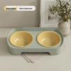 Eco-friendly Double Cat & Dog Bowl: Slanted Design for Cervical Protection - Food & Water Bowl