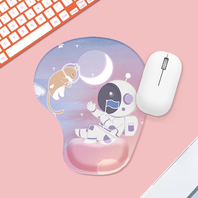 1 Stück dickes, farbenfrohes Mauspad aus Silikon mit Handballenauflage, weiches Komfortpad für den Einsatz zu Hause und im Büro