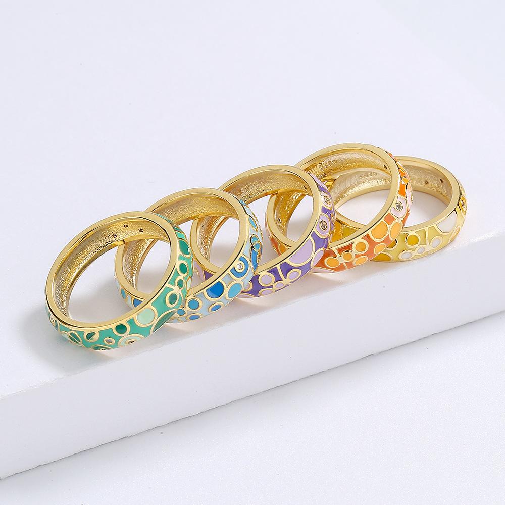 New Boho Inspired Enamel Ring Set Ring Leopard Ring Set Ring