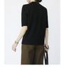 Pre-Sale Women's Cotton T-Shirt: Half-High Collar, Five-Point Sleeves, Stand-Up Collar, Seam Detail, Loose Fit Base Layer for Layering and Commuting