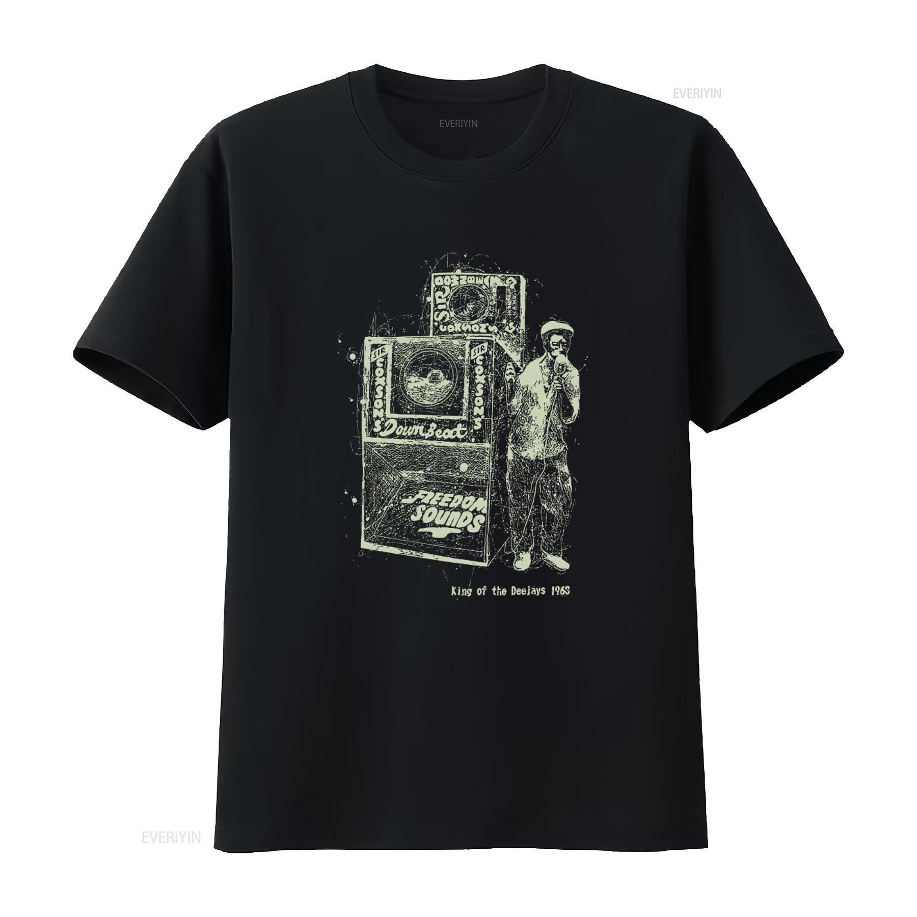 

1963 King Stitt Of The Deejays Reggae T Shirt Sound System Rasta Dub Music Print vintage Washed Comfortable Unisex fashion 4XL