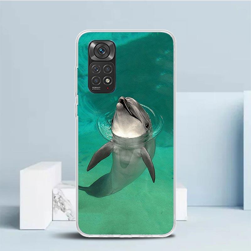 Ocean Animal Cute Dolphin Phone Case For Xiaomi Redmi Note 15 14 14S 13 12S 12 Pro Plus 11S 11 11T 11E 10S 10 + Soft TPU Back Co