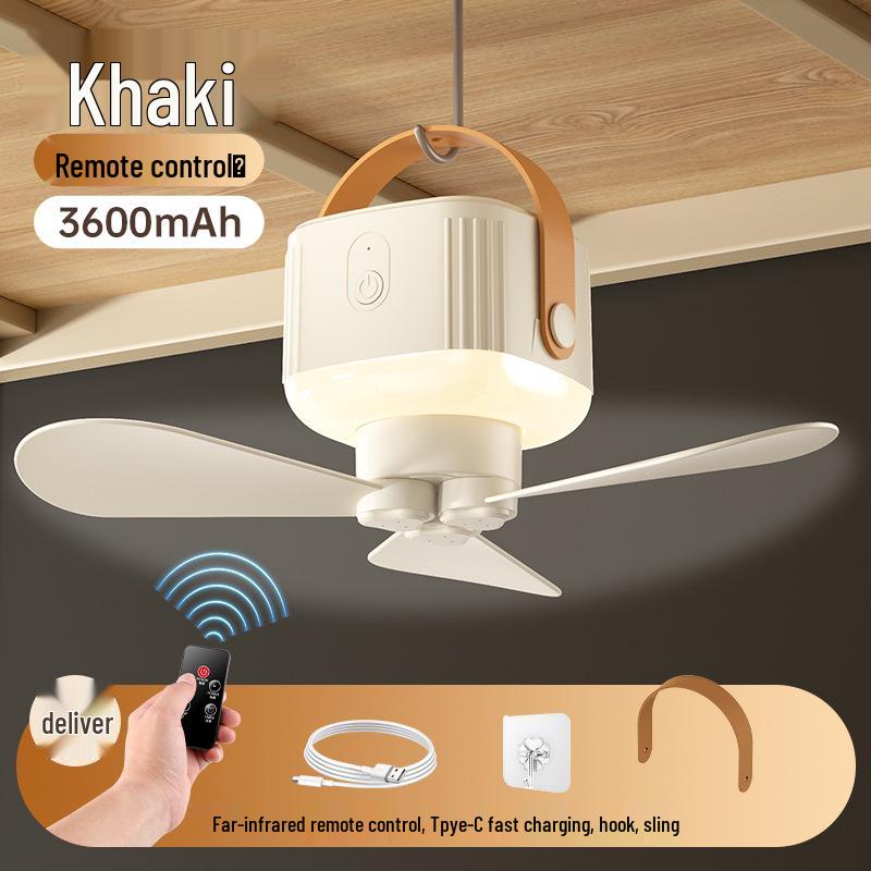 Portable Multi-Functional Ceiling Fan: Rechargeable & Remote-Controlled, Ideal for Camping & Wall/Desktop Mounting