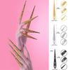 10Pcs Indian Thai Dance Peacock Belly Dance False Nail Finger Jewelry Decoration Hollow Finger Cots False Nail Finger Nail Tip